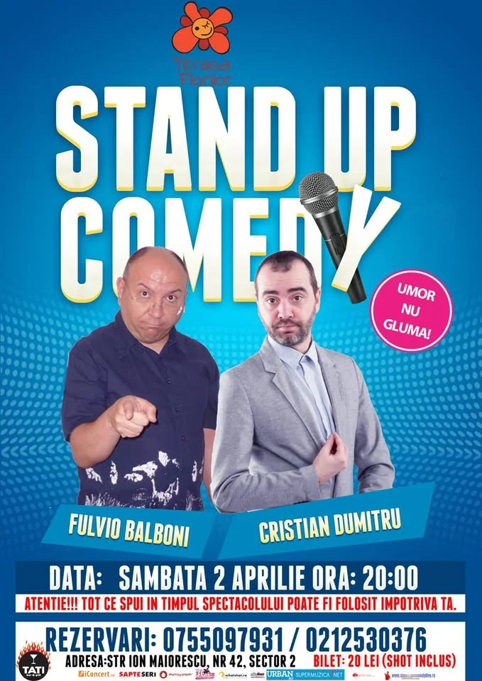 Stand-Up Comedy Sambata 2 Aprilie Bucuresti
