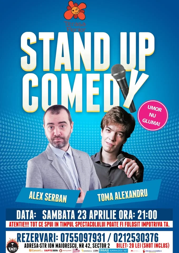 Stand-Up Comedy sambata 23 Aprilie Bucuresti ora 21