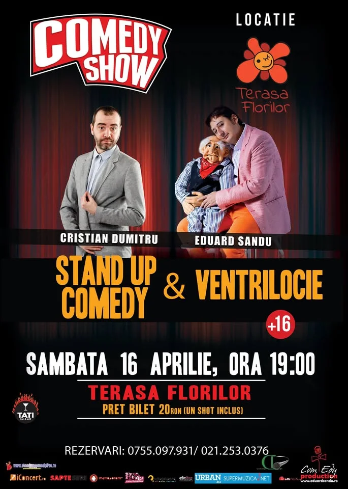 Stand-up Comedy & Ventrilocie Sambata 16 Aprilie Bucuresti