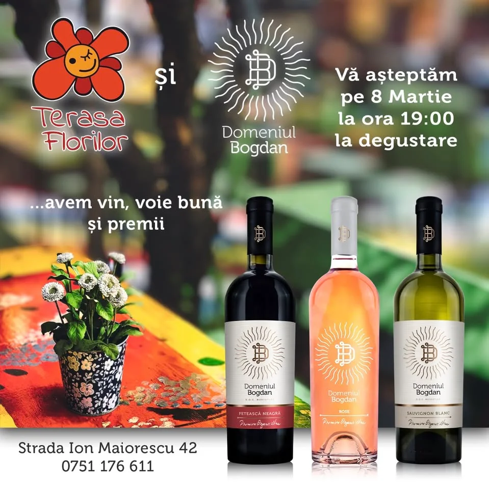 Degustare de vin Domeniul Bogdan la Terasa Florilor