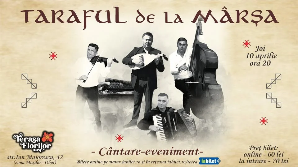 Cântare-eveniment cu TARAFUL DE LA MÂRȘA la Terasa Florilor!