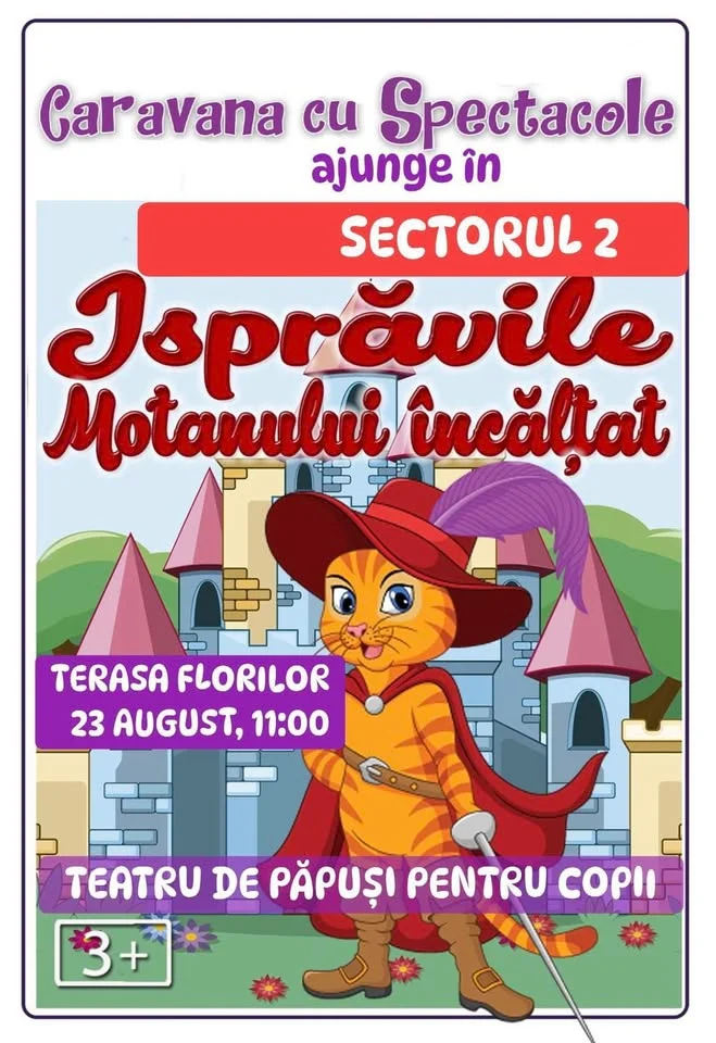 Isprăvile Motanului Încălțat - teatru pentru copii @ Terasa Florilor din Sector 2