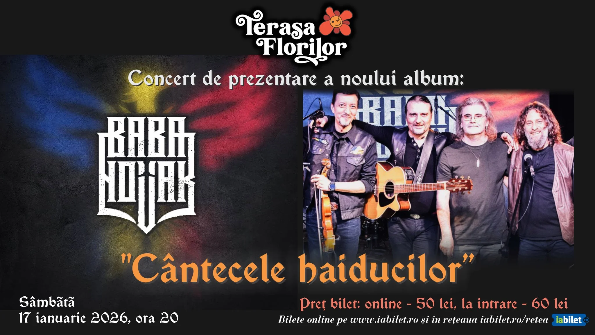 Concert Baba Novak la Terasa Florilor!