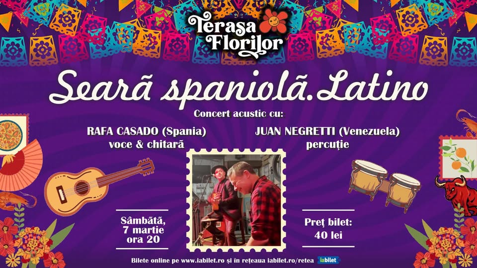 Seară spaniolă/latino: Concert acustic cu Rafa Casado (Spania) si Juan Negretti (Venezuela)