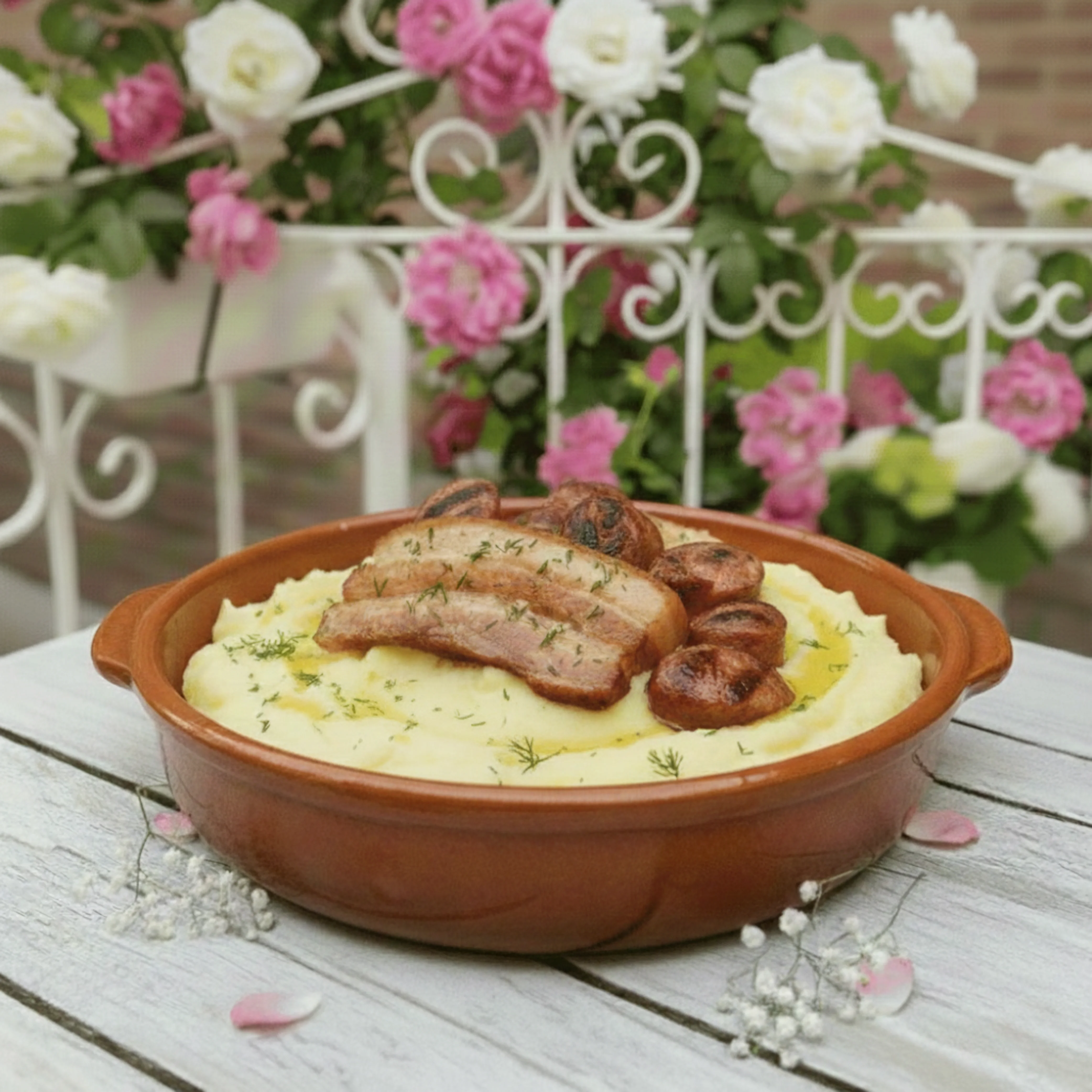 CARNE LA GARNITA CU PIURE DE CARTOFI