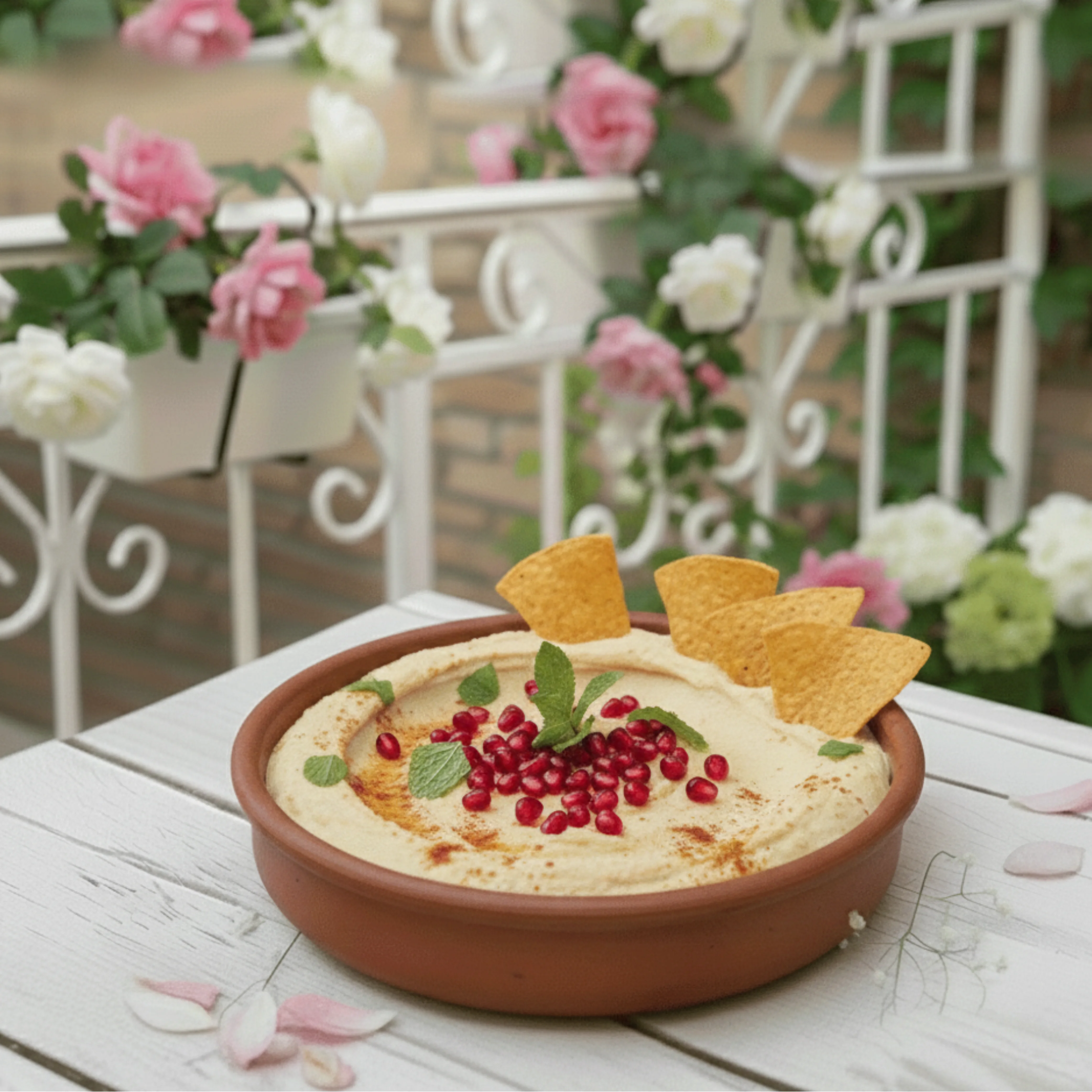 Hummus cu Rodie & Tortilla