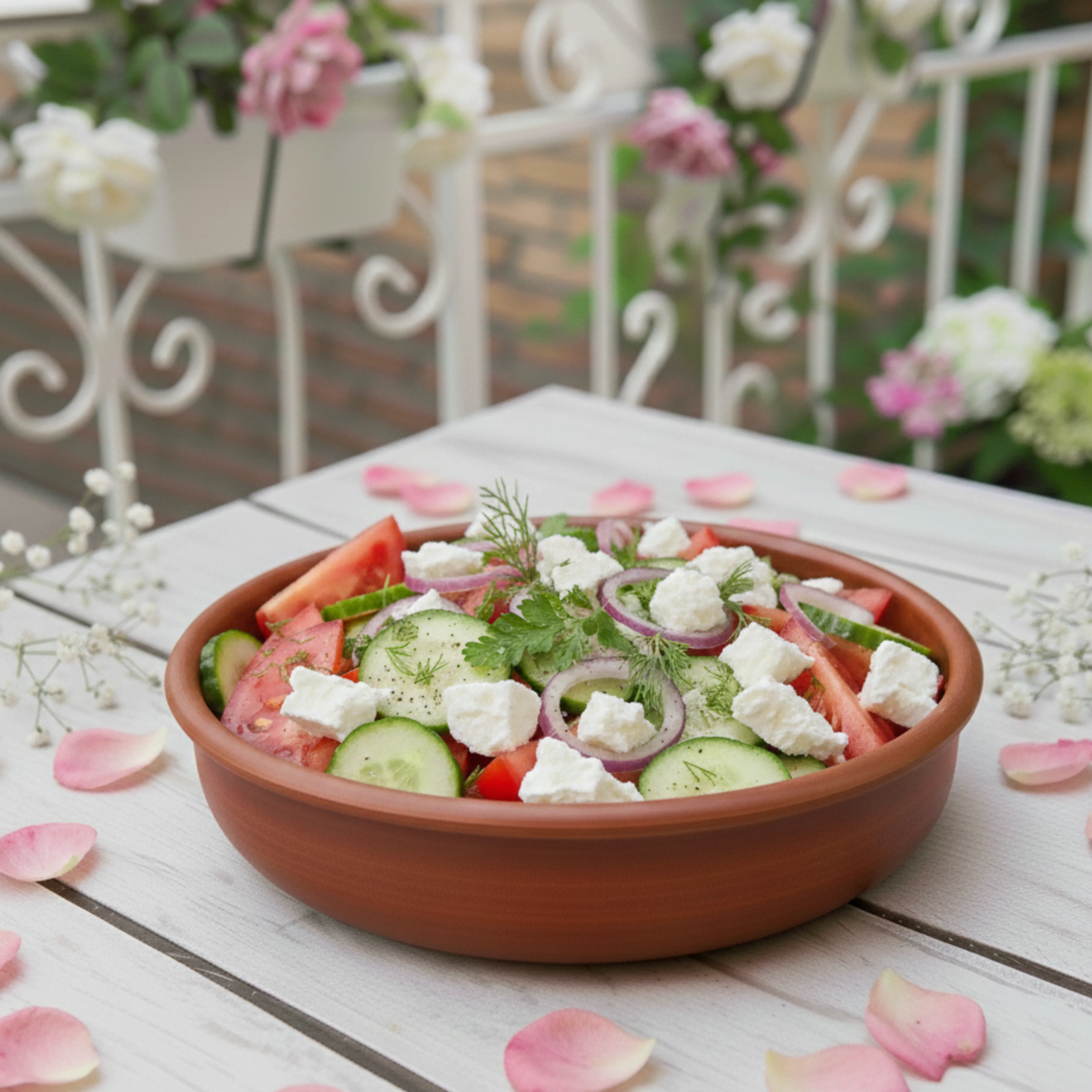 SALATA DE ROSII CU CASTRAVETI SI BRANZA