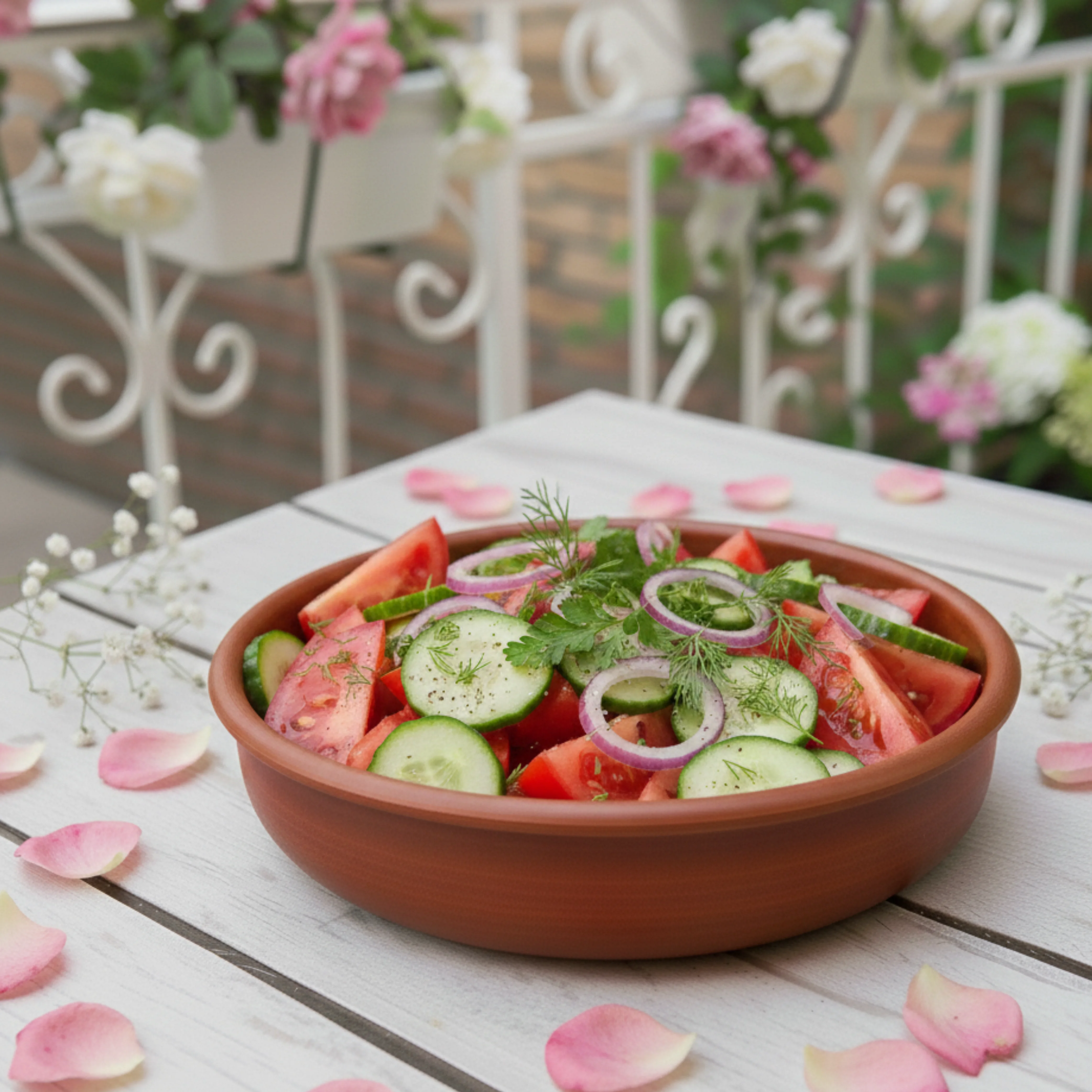 SALATA DE ROSII CU CASTRAVETI SI CEAPA