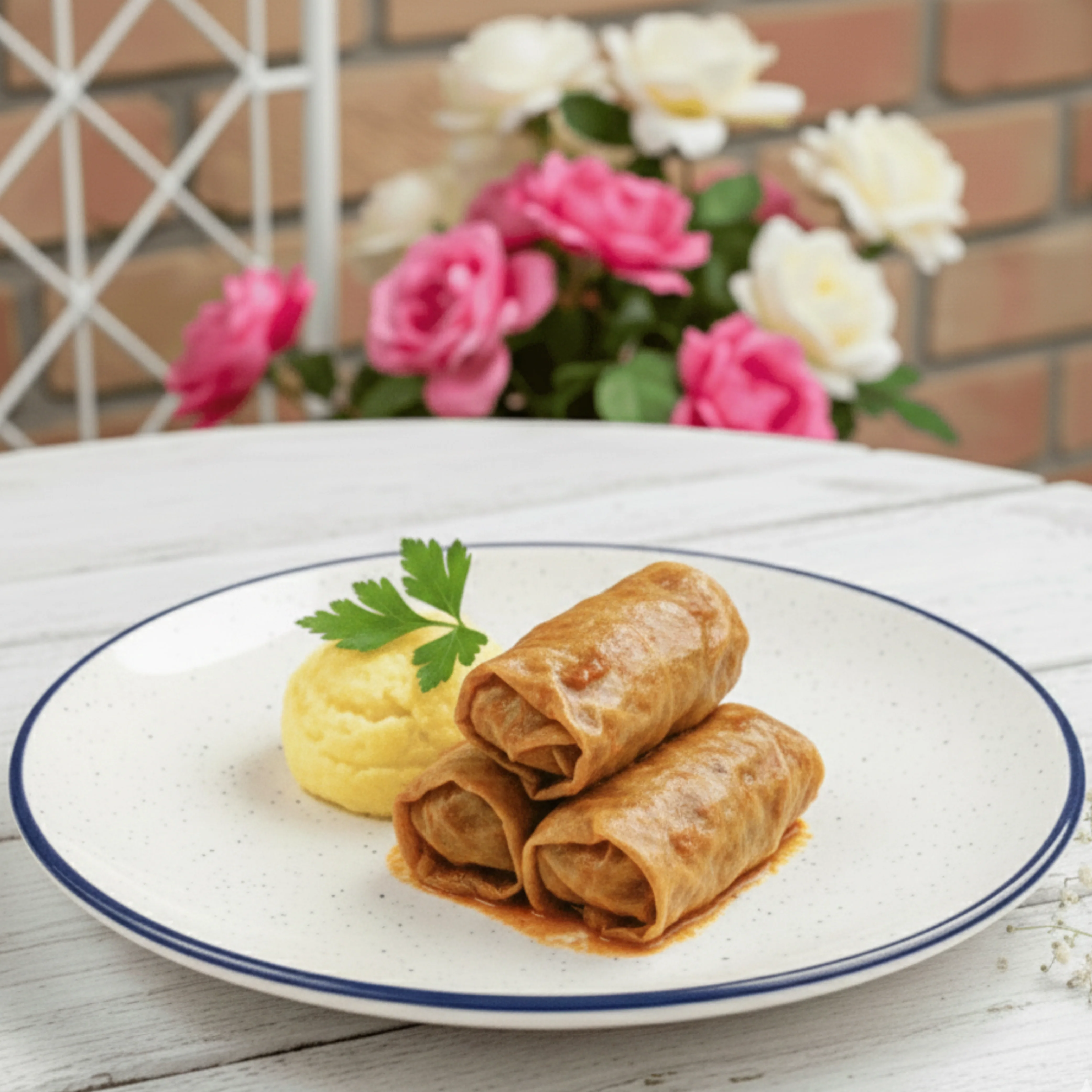 SARMALE DE PORC CU MĂMĂLIGĂ ȘI SMÂNTÂNĂ
